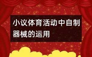 小議體育活動中自制器械的運用