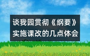 談我園貫徹《綱要》實(shí)施課改的幾點(diǎn)體會(huì)