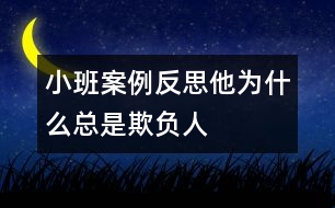 小班案例反思：他為什么總是欺負人