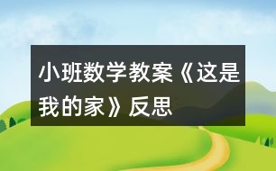 小班數(shù)學教案《這是我的家》反思