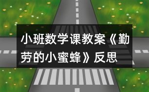 小班數(shù)學(xué)課教案《勤勞的小蜜蜂》反思