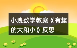 小班數(shù)學教案《有趣的大和小》反思