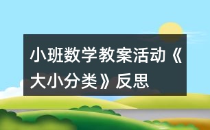 小班數(shù)學教案活動《大小分類》反思