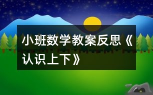 小班數(shù)學教案反思《認識上下》