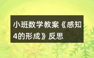 小班數(shù)學(xué)教案《感知4的形成》反思