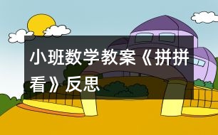 小班數(shù)學(xué)教案《拼拼看》反思