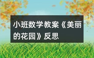 小班數(shù)學教案《美麗的花園》反思