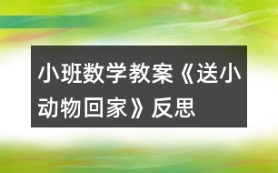 小班數(shù)學(xué)教案《送小動物回家》反思