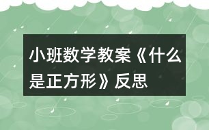 小班數(shù)學教案《什么是正方形》反思