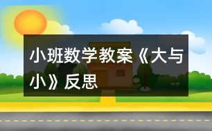 小班數(shù)學教案《大與小》反思