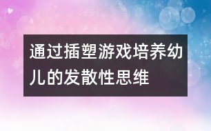 通過(guò)插塑游戲培養(yǎng)幼兒的發(fā)散性思維