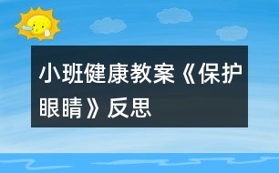 小班健康教案《保護(hù)眼睛》反思