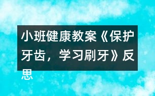 小班健康教案《保護(hù)牙齒，學(xué)習(xí)刷牙》反思