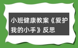 小班健康教案《愛護我的小手》反思