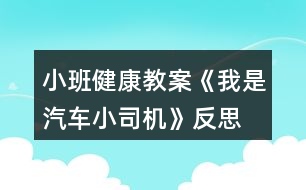 小班健康教案《我是汽車小司機》反思