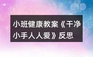 小班健康教案《干凈小手人人愛》反思