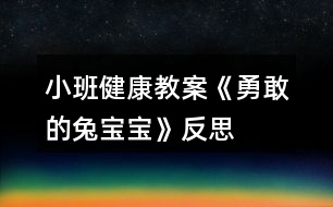 小班健康教案《勇敢的兔寶寶》反思