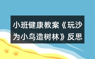 小班健康教案《玩沙為小鳥造樹林》反思