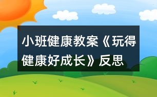 小班健康教案《玩得健康好成長》反思