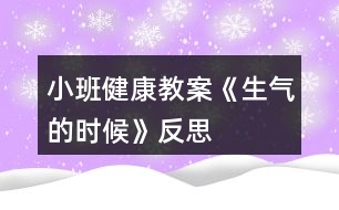 小班健康教案《生氣的時候》反思