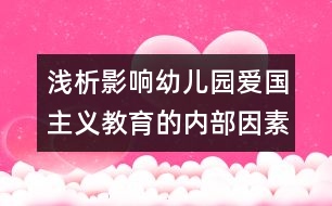 淺析影響幼兒園愛國(guó)主義教育的內(nèi)部因素