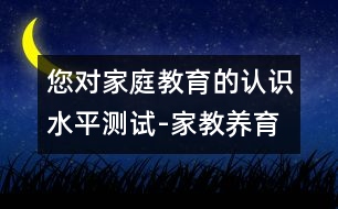 您對家庭教育的認識水平測試-家教養(yǎng)育測評