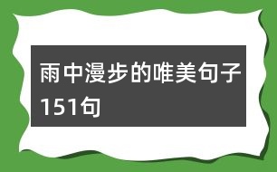 雨中漫步的唯美句子151句