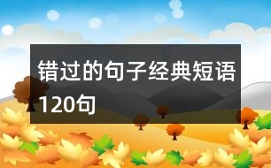 錯(cuò)過的句子經(jīng)典短語120句