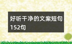 好聽(tīng)干凈的文案短句152句