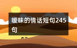 曖昧的情話短句245句