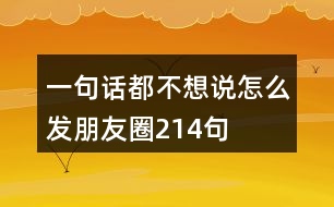 一句話都不想說(shuō)怎么發(fā)朋友圈214句