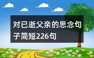 對已逝父親的思念句子簡短226句