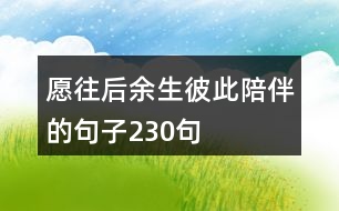 愿往后余生彼此陪伴的句子230句