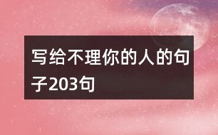 寫給不理你的人的句子203句