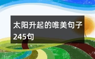 太陽升起的唯美句子245句