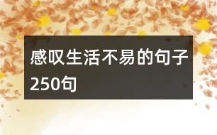 感嘆生活不易的句子250句