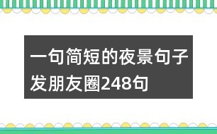 一句簡短的夜景句子發(fā)朋友圈248句