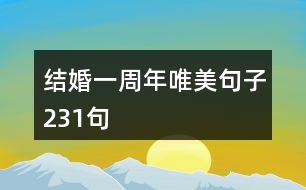 結(jié)婚一周年唯美句子231句