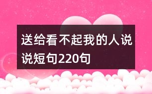 送給看不起我的人說(shuō)說(shuō)短句220句