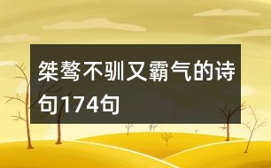 桀驁不馴又霸氣的詩(shī)句174句