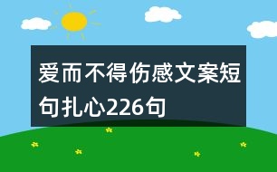 愛(ài)而不得傷感文案短句扎心226句