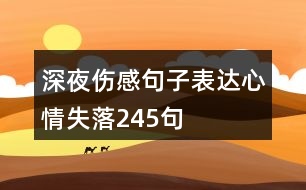 深夜傷感句子表達(dá)心情失落245句