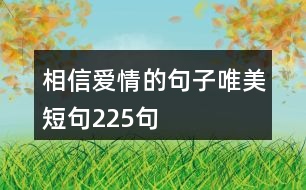 相信愛情的句子唯美短句225句