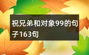 祝兄弟和對象99的句子163句