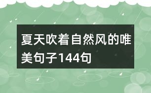 夏天吹著自然風(fēng)的唯美句子144句