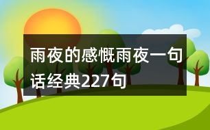 雨夜的感慨雨夜一句話經(jīng)典227句