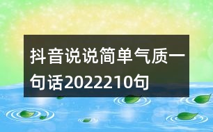 抖音說說簡單氣質一句話2022210句