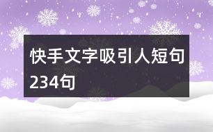 快手文字吸引人短句234句