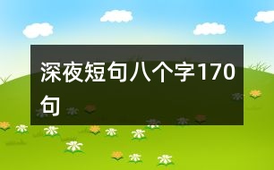 深夜短句八個字170句