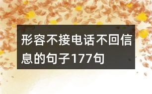 形容不接電話不回信息的句子177句